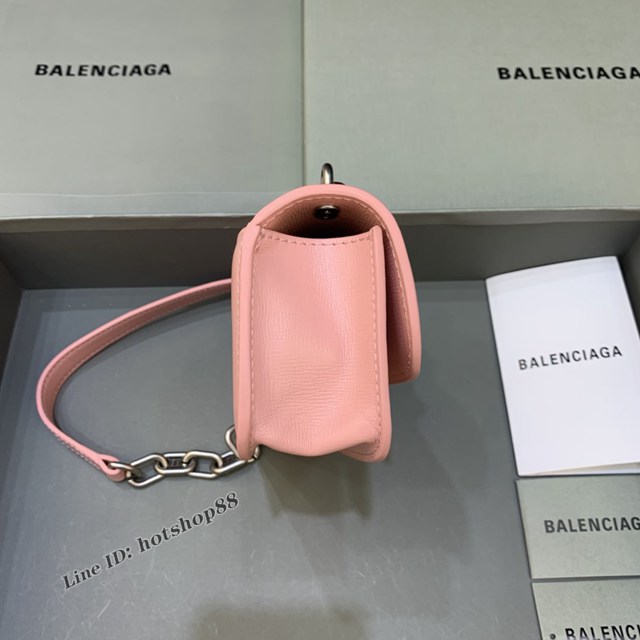 Balenciaga專櫃爆款小號牙籤紋粉肩背包 巴黎世家新款Gossip bag斜挎包 fyj1310